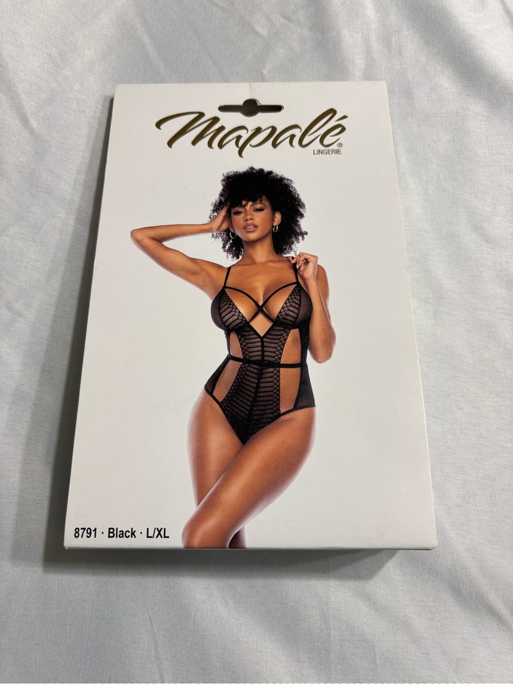Mapalé Black Lace Strappy Teddy Bodysuit